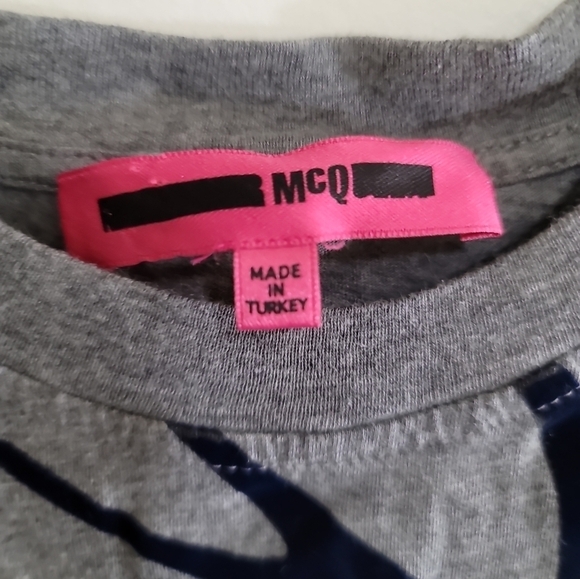 Mcq Alexander Mcqueen Swallow Casual Mini Dress In Grey XS Velvet Birds in Navy - Picture 3 of 7